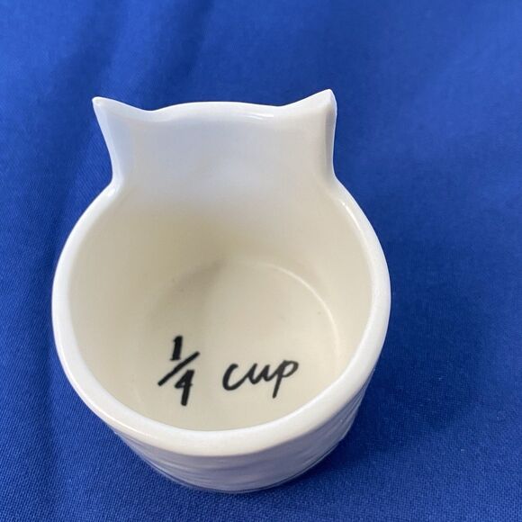 Anthropologie Set of 4 Cat Stoneware Nesting Measuring Cups by Kaye Blegvad - Picture 9 of 11